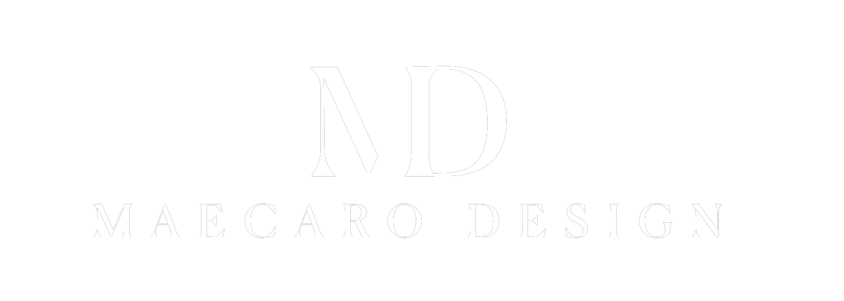 Maecaro Design logo (white)